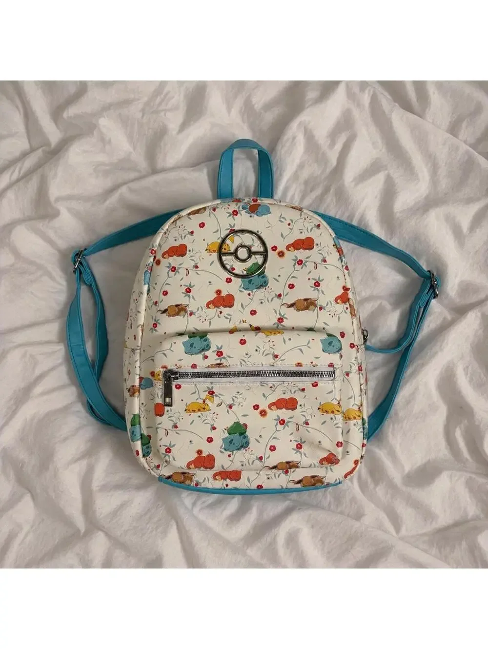 POKEMON PIKACHU BULBASAUR Y2K MINI BACKPACK CREAM BLUE